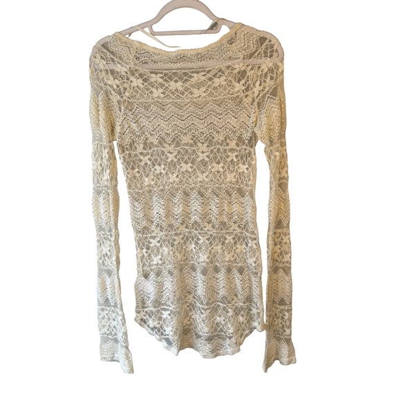 Kimchi Blue Lace Blouse - Cream Size M Boho Cottagecore Festival Feminine - Picture 3 of 13